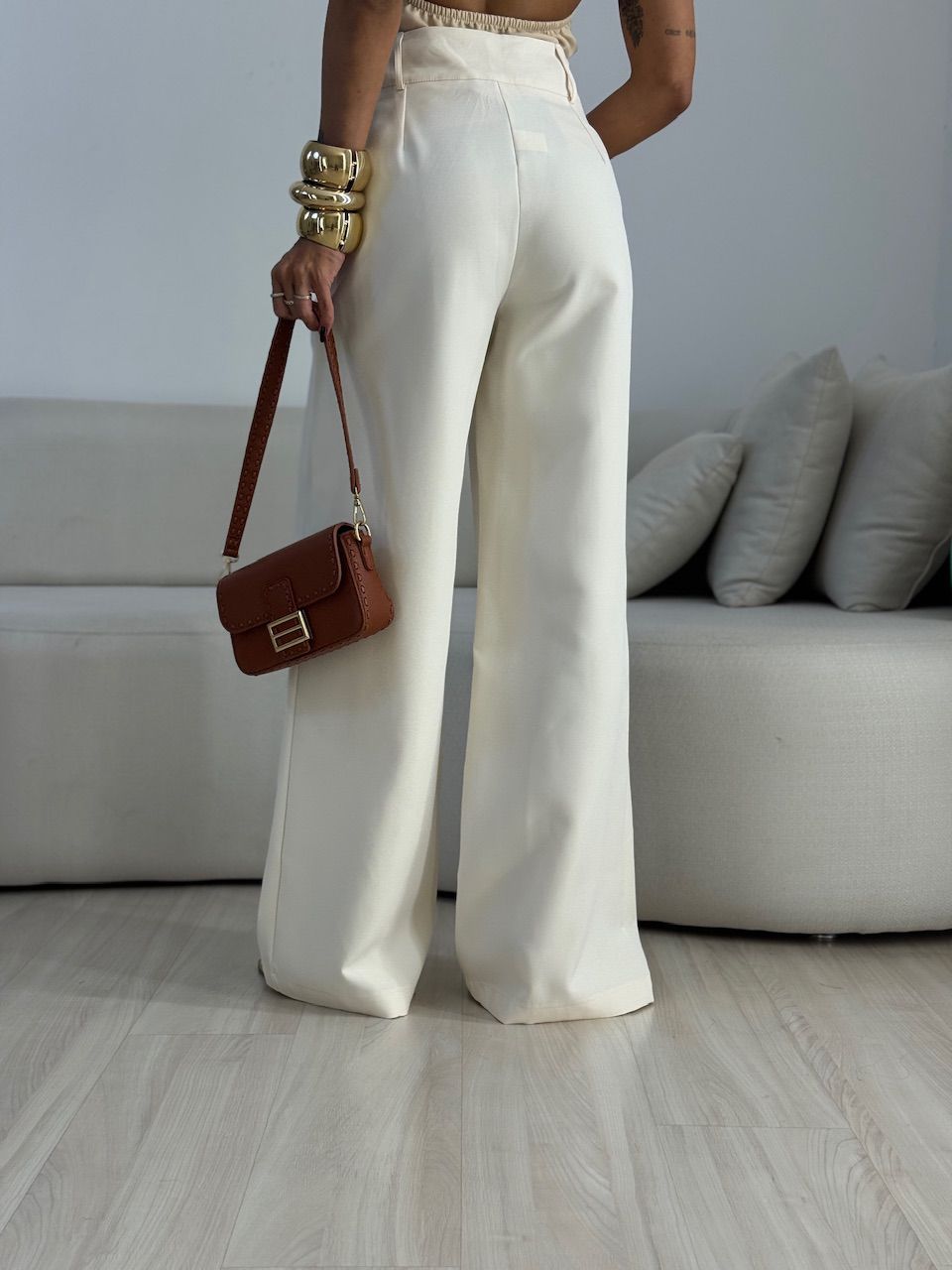CALÇA MILENA PANTALONA MARFIM
