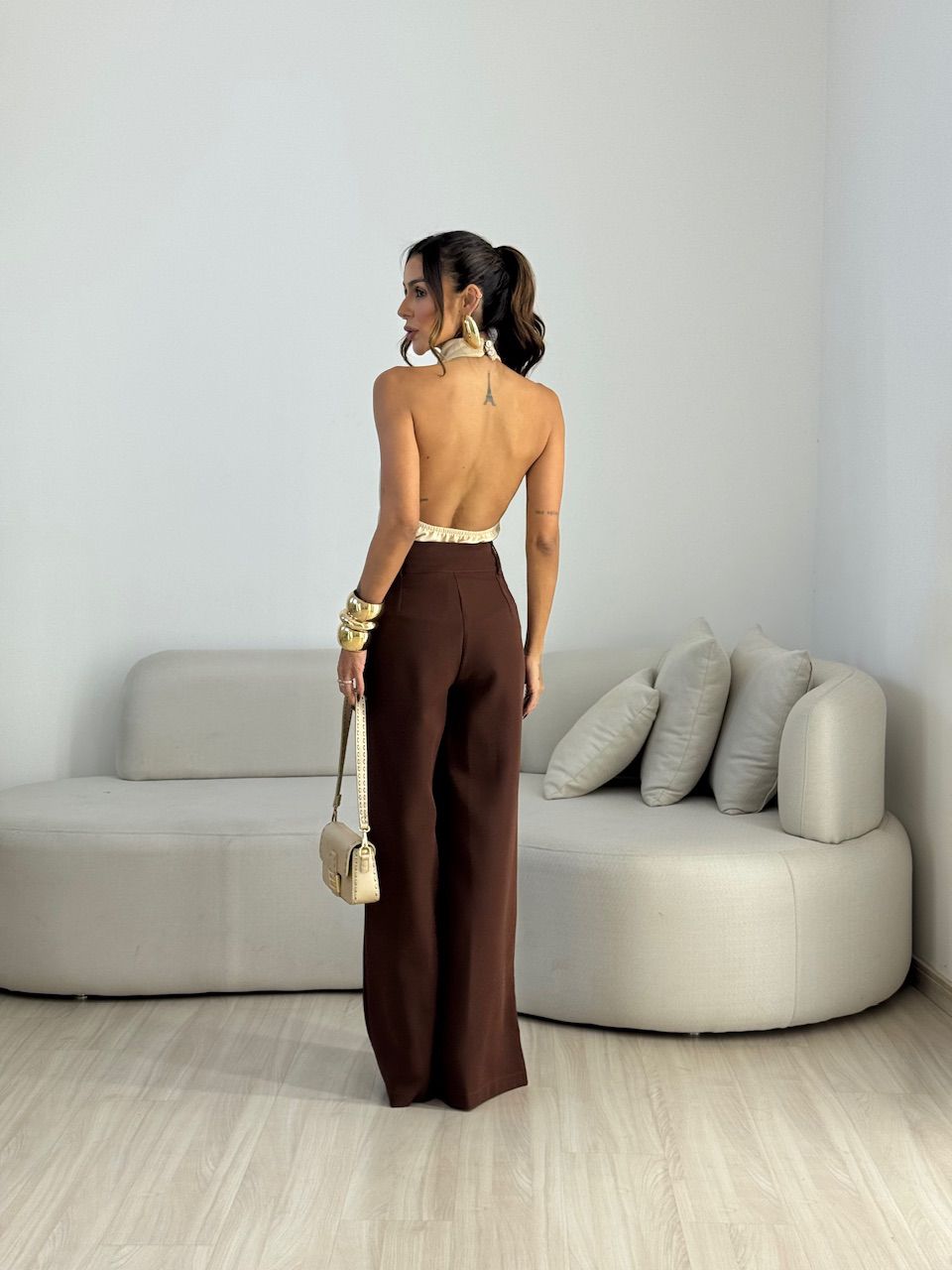 CALÇA MILENA PANTALONA MARROM