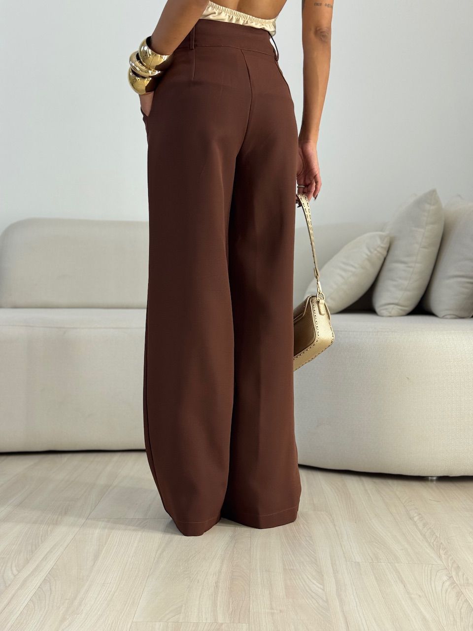 CALÇA MILENA PANTALONA MARROM