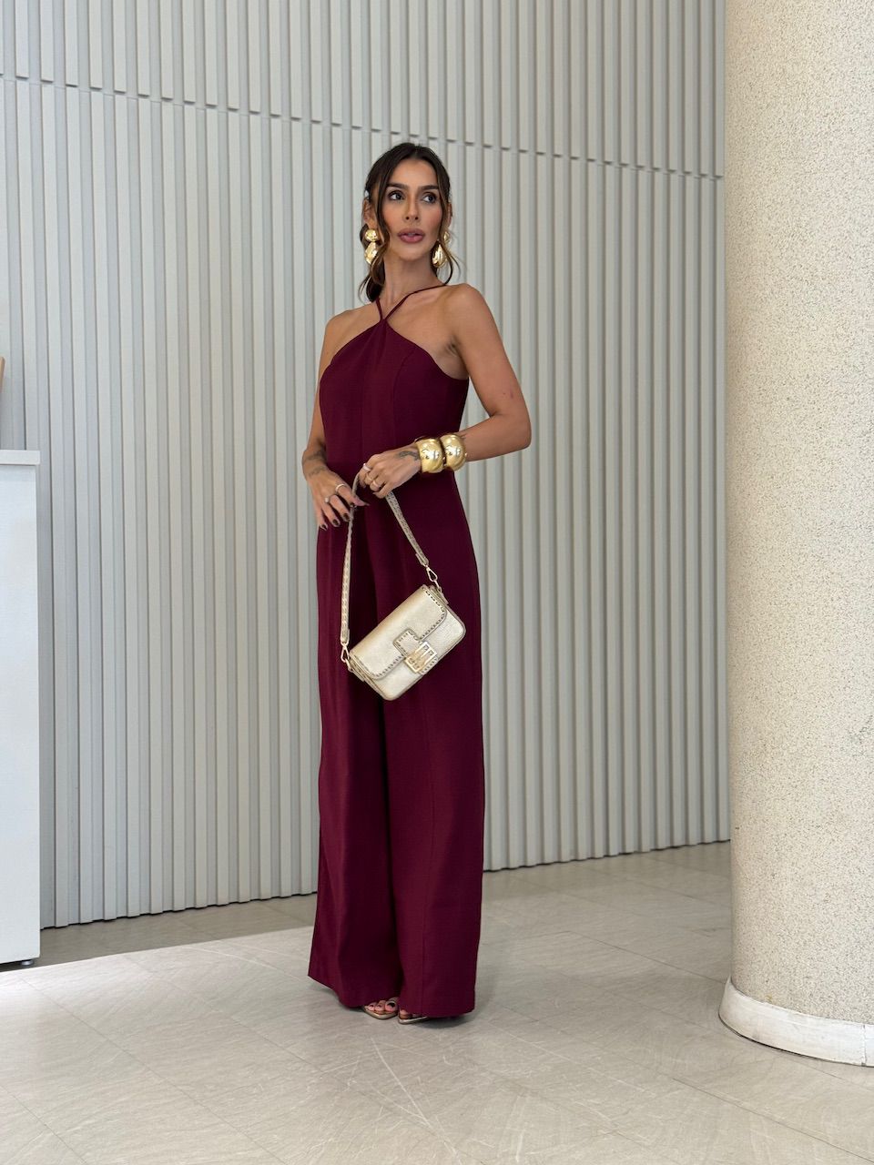 MACACÃO LARISSA FRENTE ÚNICA VINHO