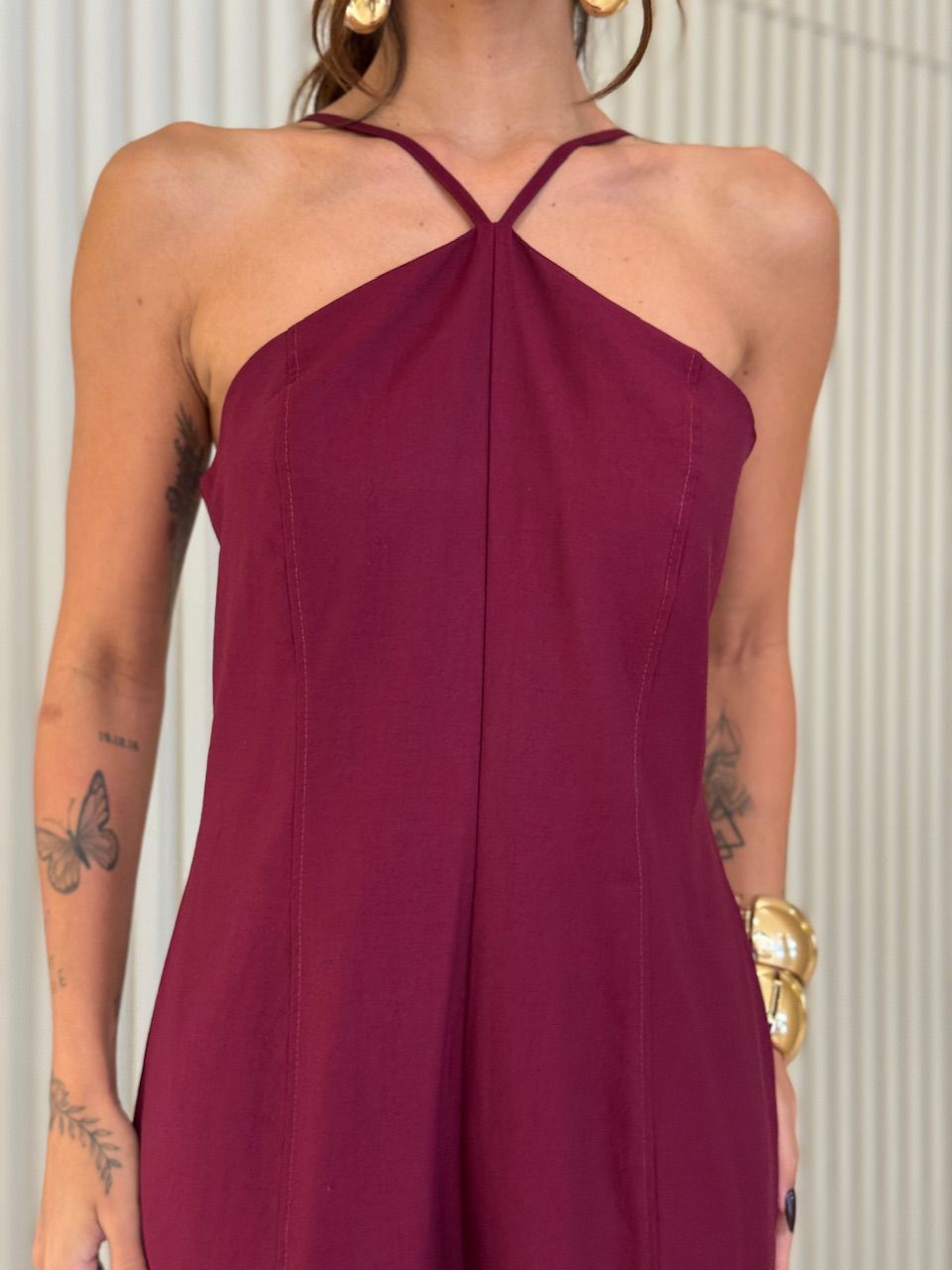 MACACÃO LARISSA FRENTE ÚNICA VINHO