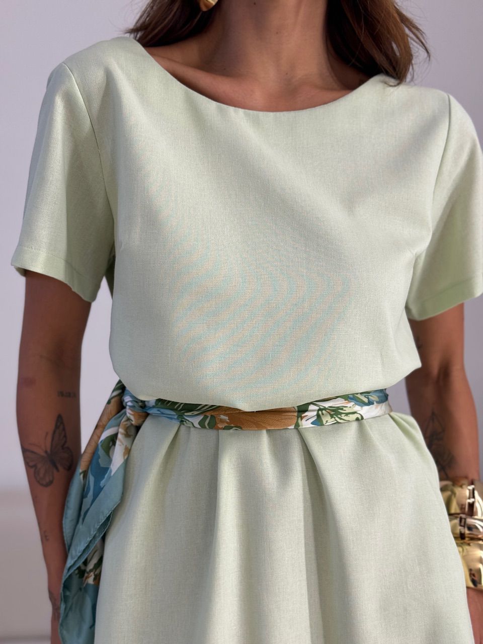 VESTIDO MAYA MANGA CURTA BABY GREEN