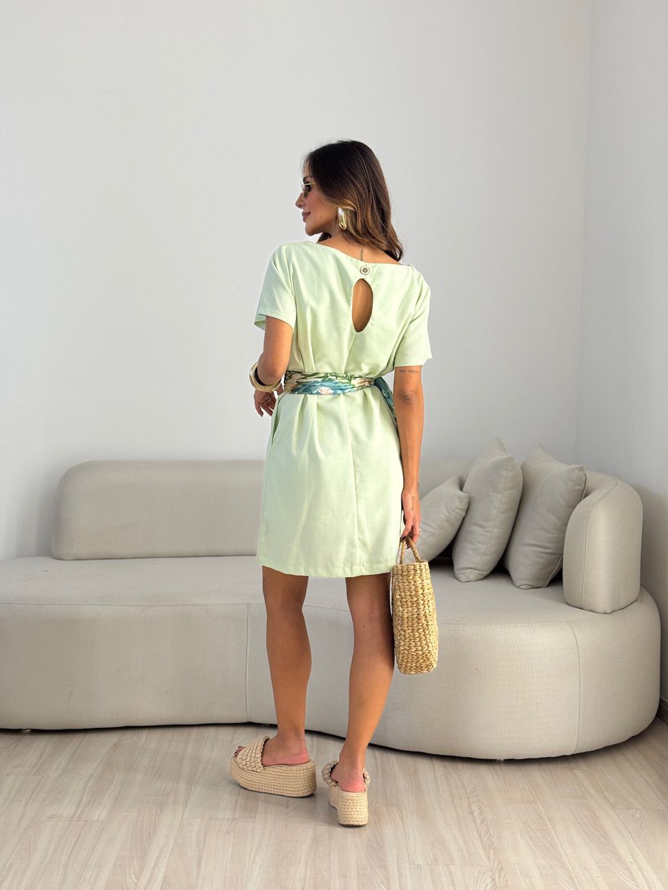 VESTIDO MAYA MANGA CURTA BABY GREEN