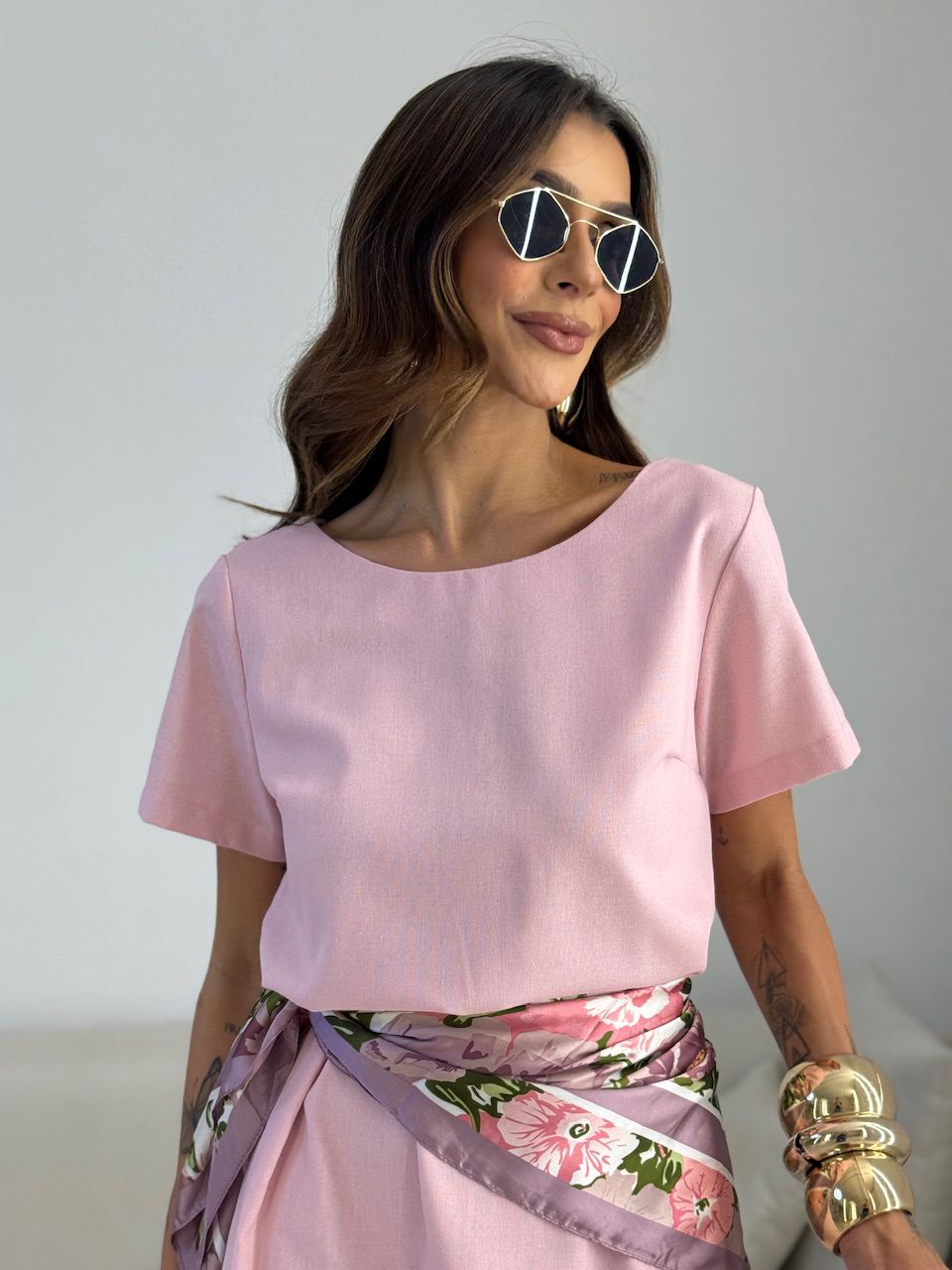 VESTIDO MAYA MANGA CURTA ROSA