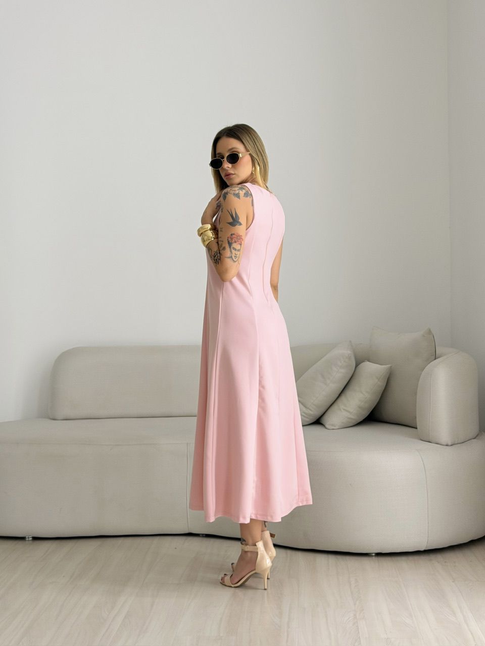 VESTIDO MARISOL BOTÕES BABY PINK