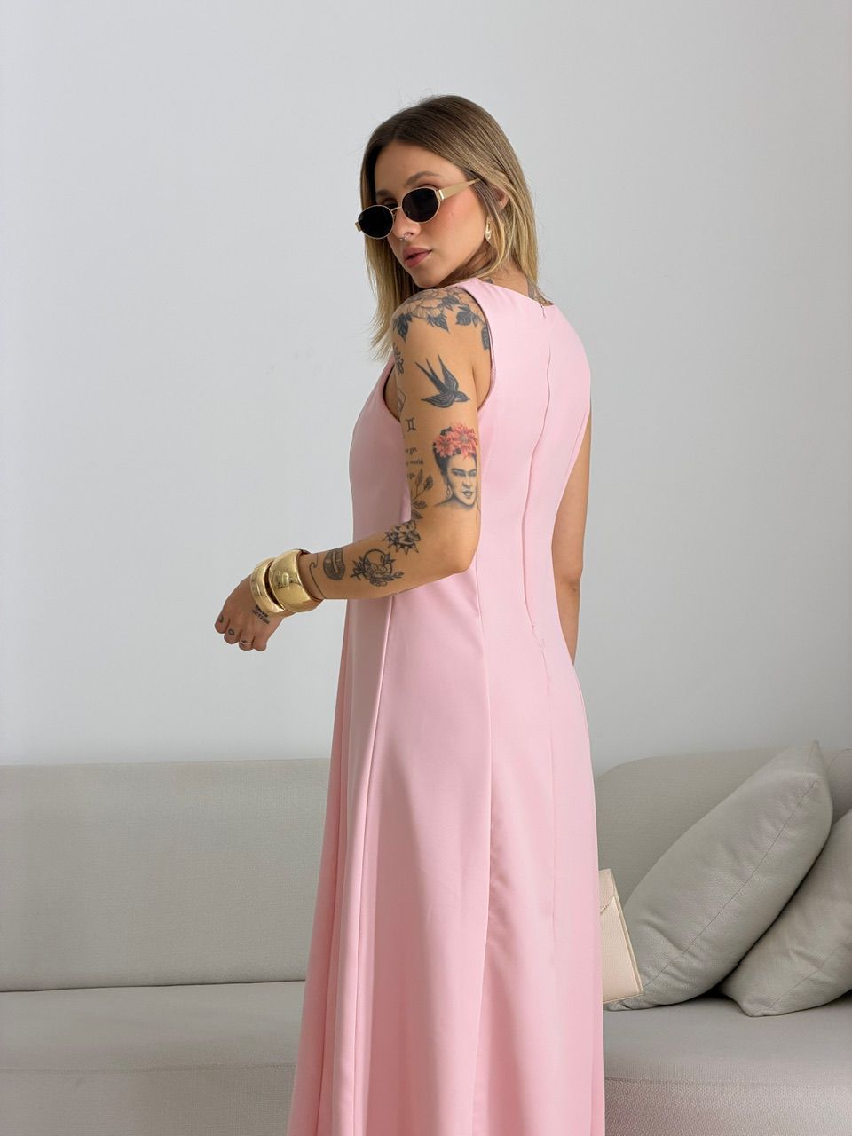 VESTIDO MARISOL BOTÕES BABY PINK