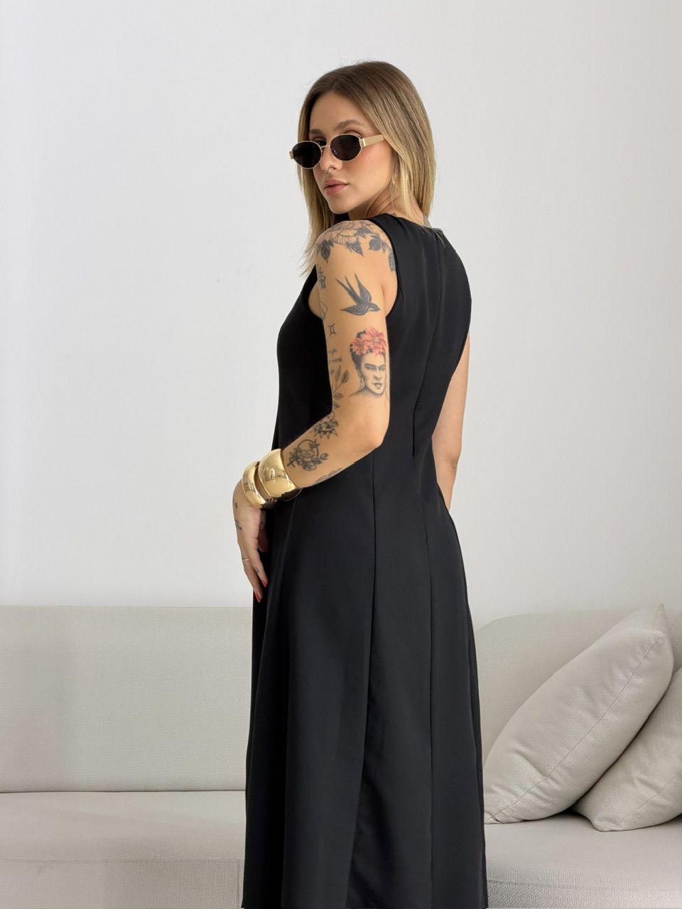 VESTIDO MARISOL BOTÕES PRETO
