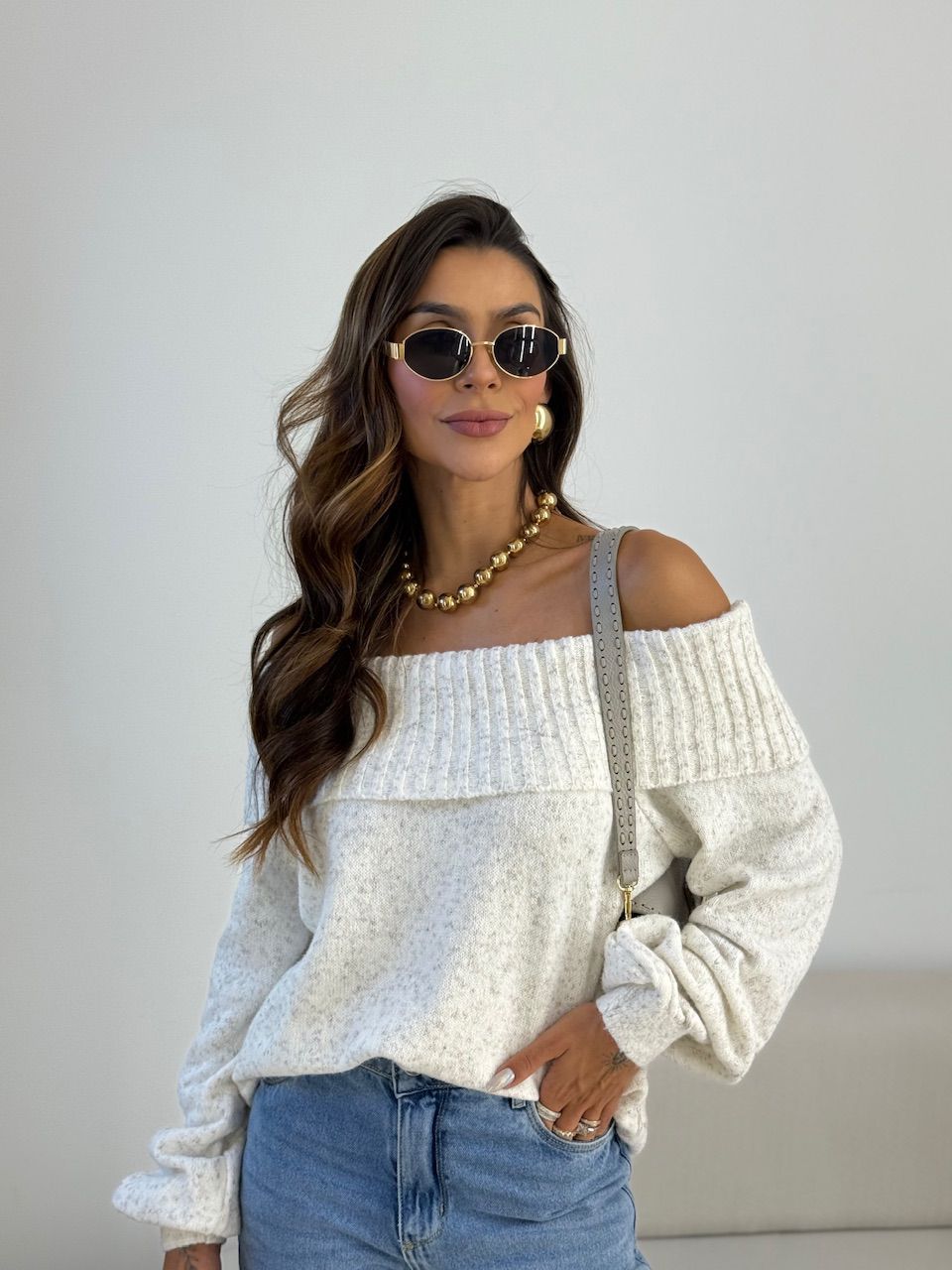 BLUSA TRICOT OMBRO A OMBRO OFF