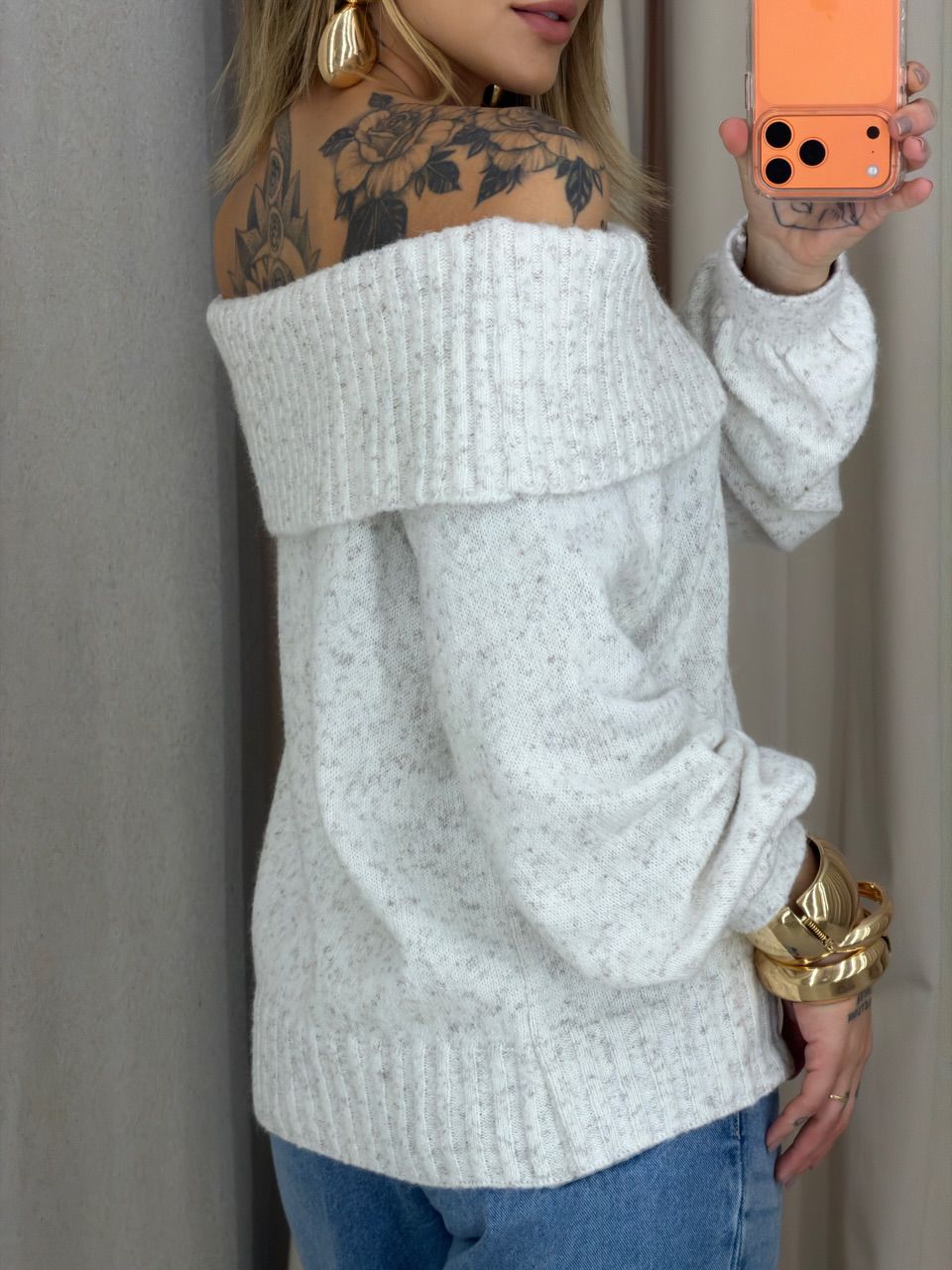 BLUSA TRICOT OMBRO A OMBRO OFF