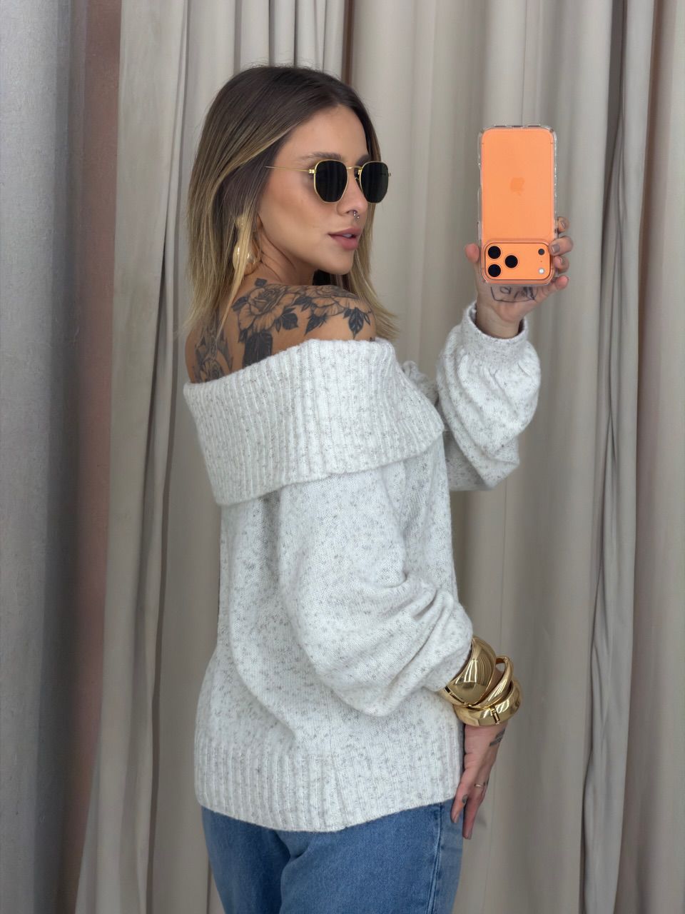 BLUSA TRICOT OMBRO A OMBRO OFF