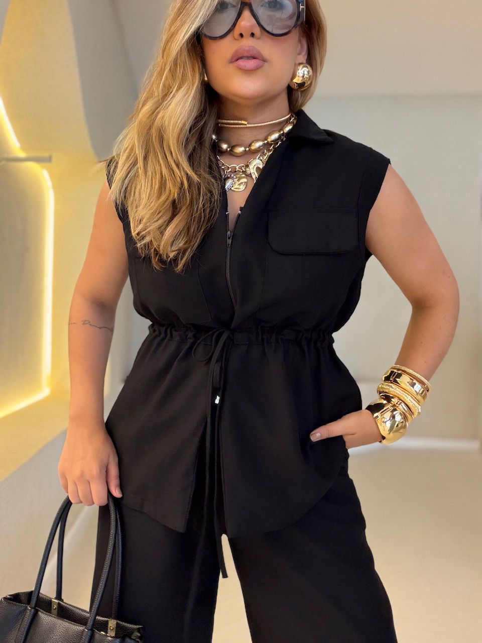 CONJUNTO ANTONELA COLETE CARGO PRETO