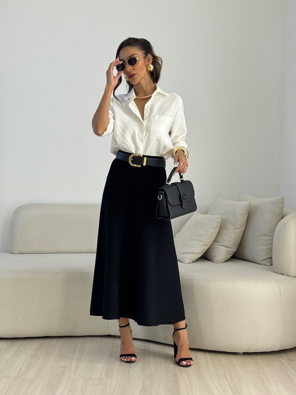 SAIA LUCIANA TRICOT PRETA