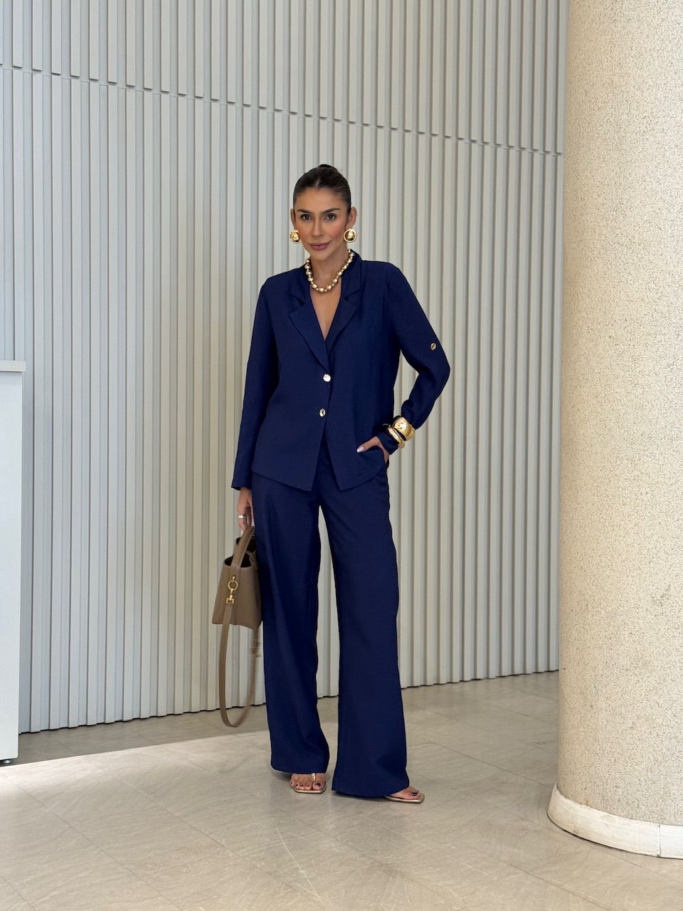 CONJUNTO ANA LUIZA BLAZER MARINHO