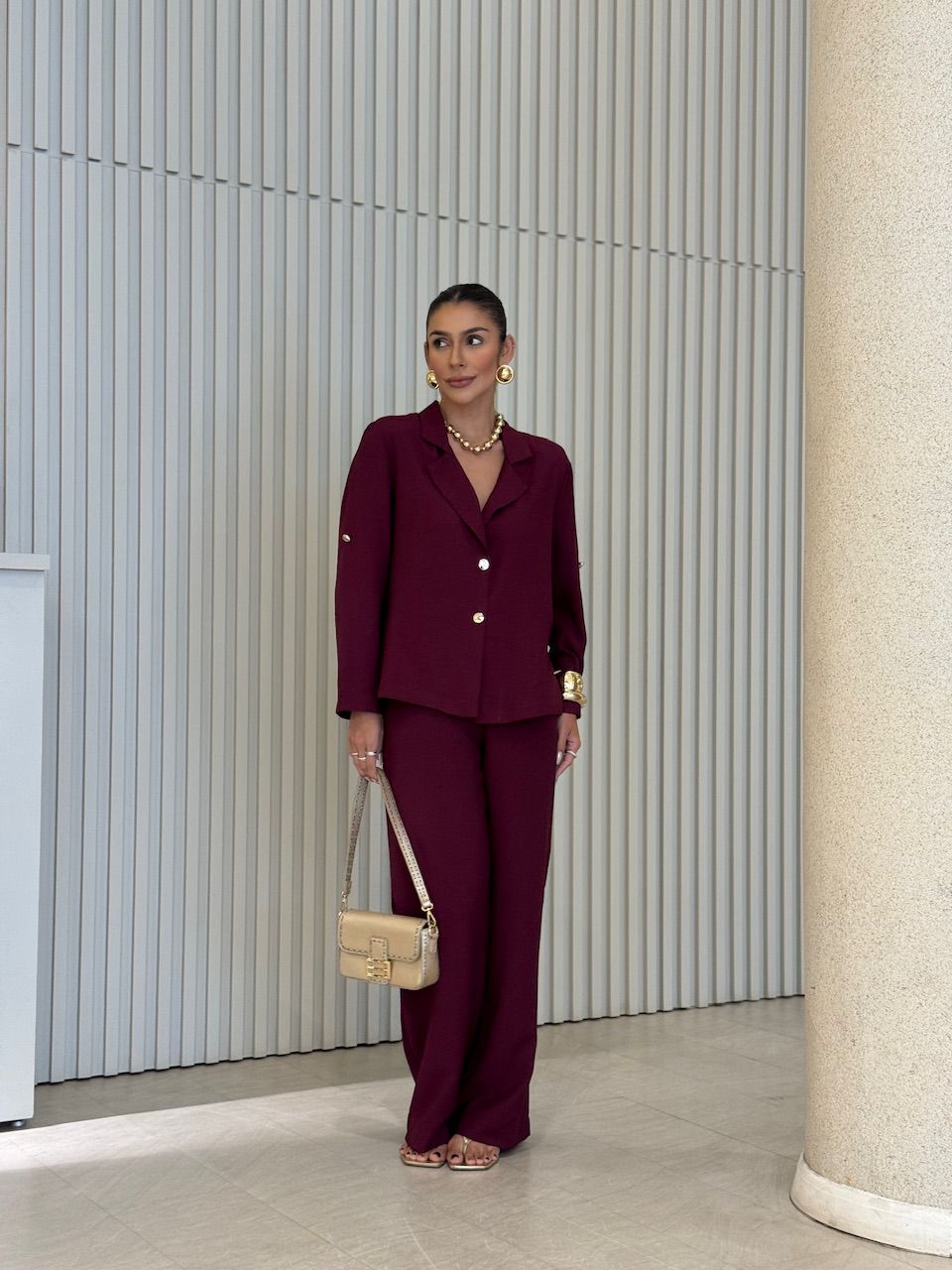 CONJUNTO ANA LUIZA BLAZER VINHO