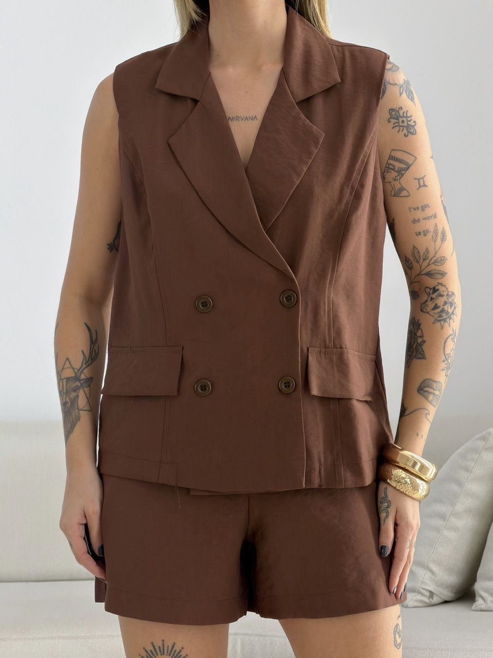 CONJUNTO SÔNIA ALFAIATARIA MARROM