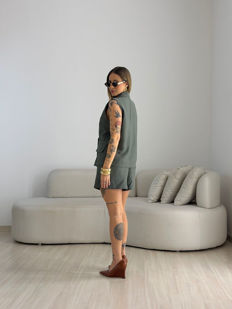 CONJUNTO SÔNIA ALFAIATARIA VERDE