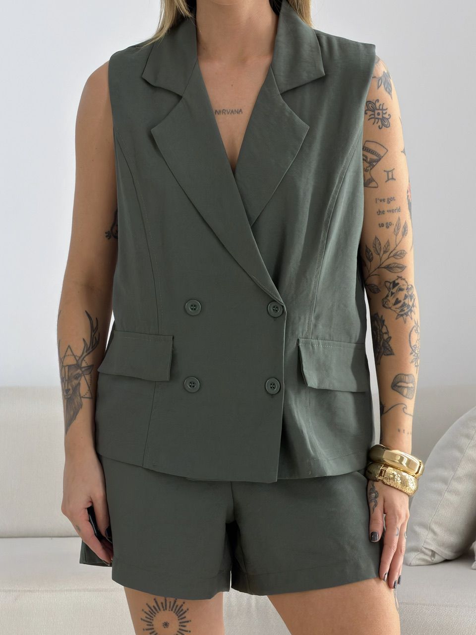 CONJUNTO SÔNIA ALFAIATARIA VERDE