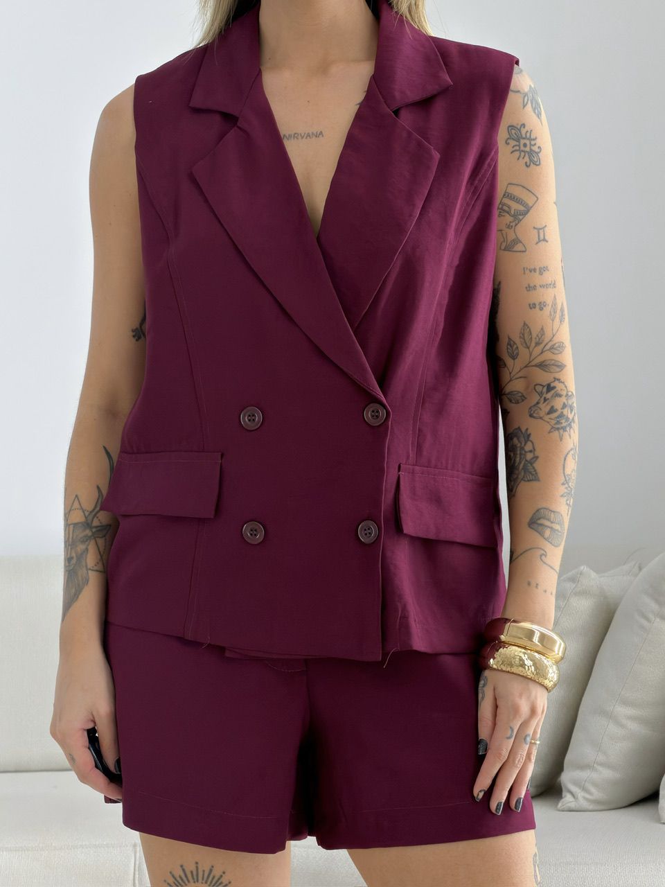 CONJUNTO SÔNIA ALFAIATARIA VINHO