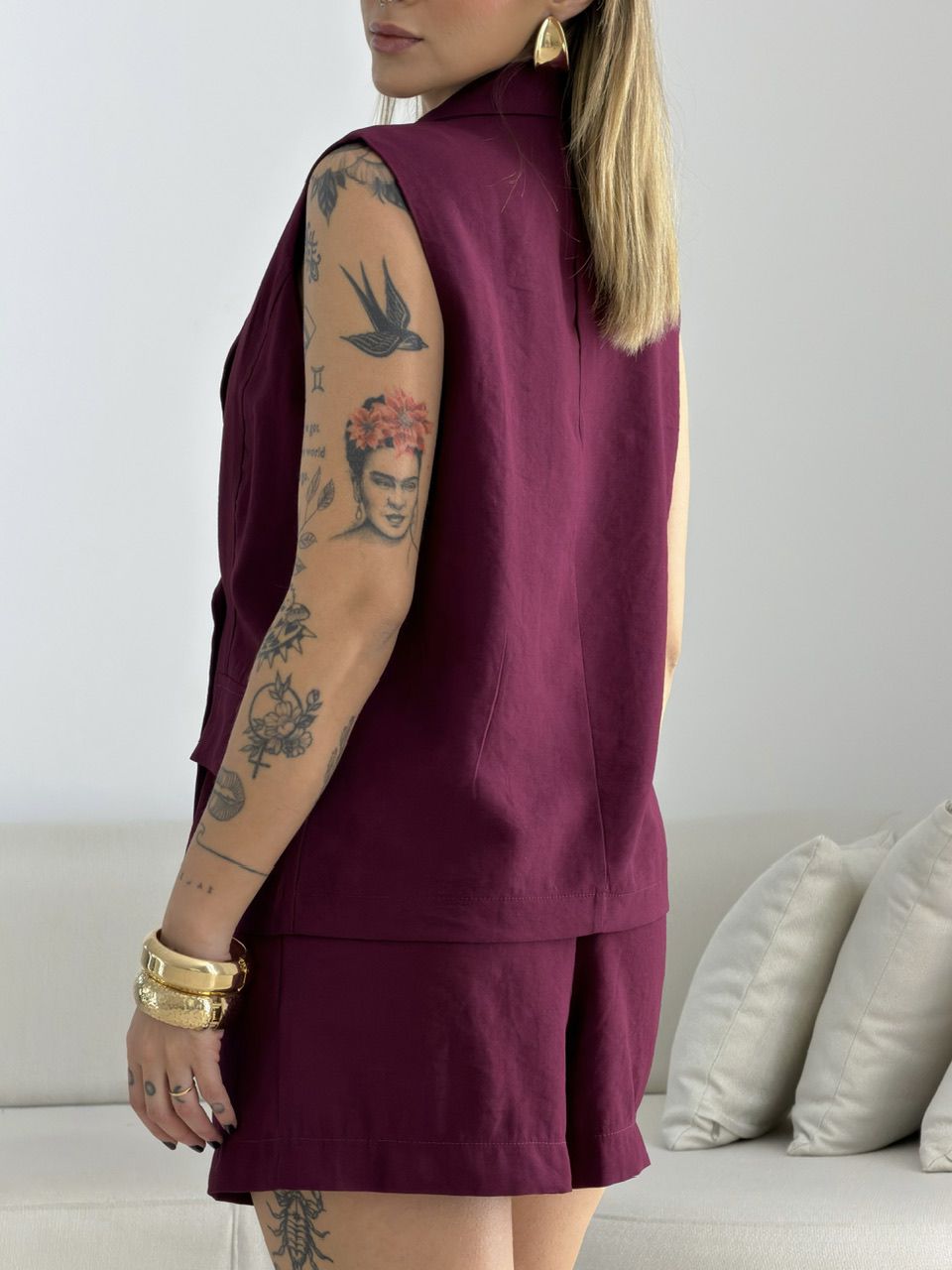 CONJUNTO SÔNIA ALFAIATARIA VINHO