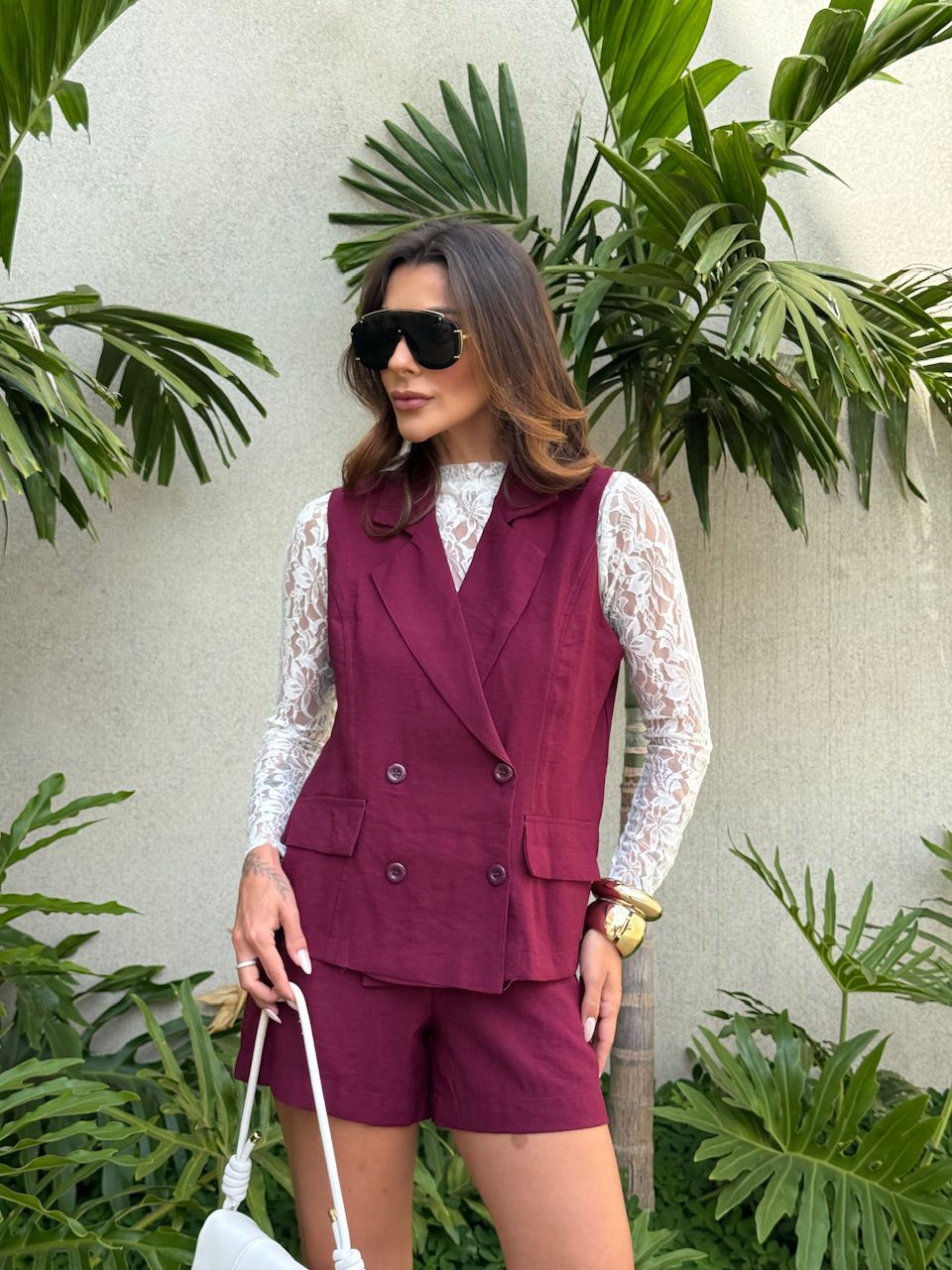 CONJUNTO SÔNIA ALFAIATARIA VINHO