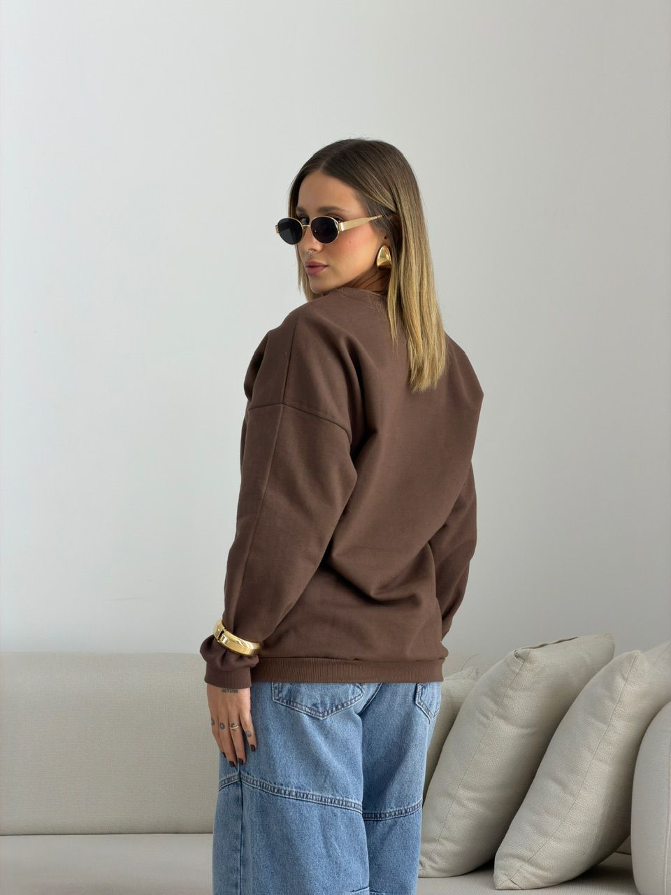 MOLETOM MARTA BEAR MARROM