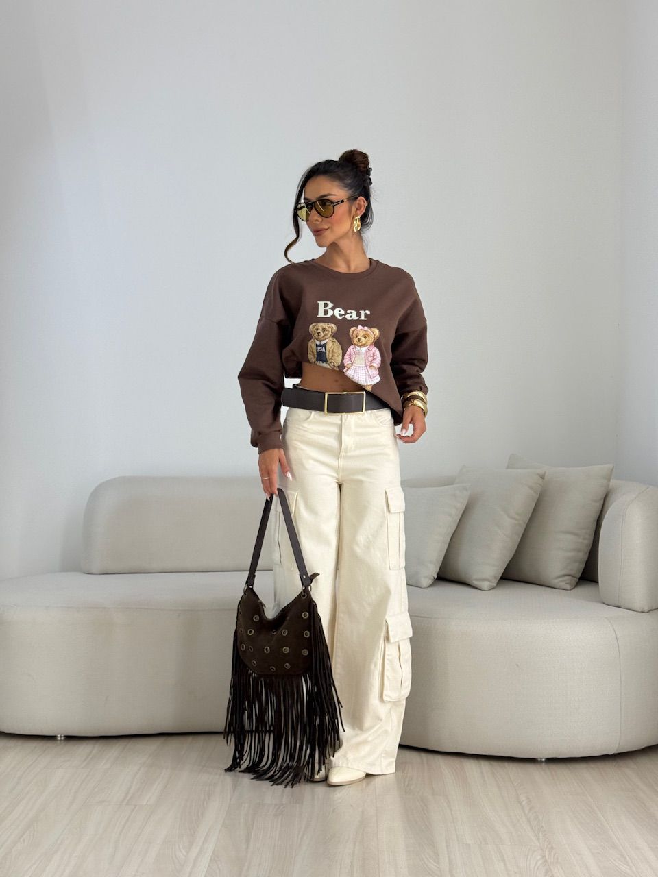 MOLETOM MARTA BEAR MARROM