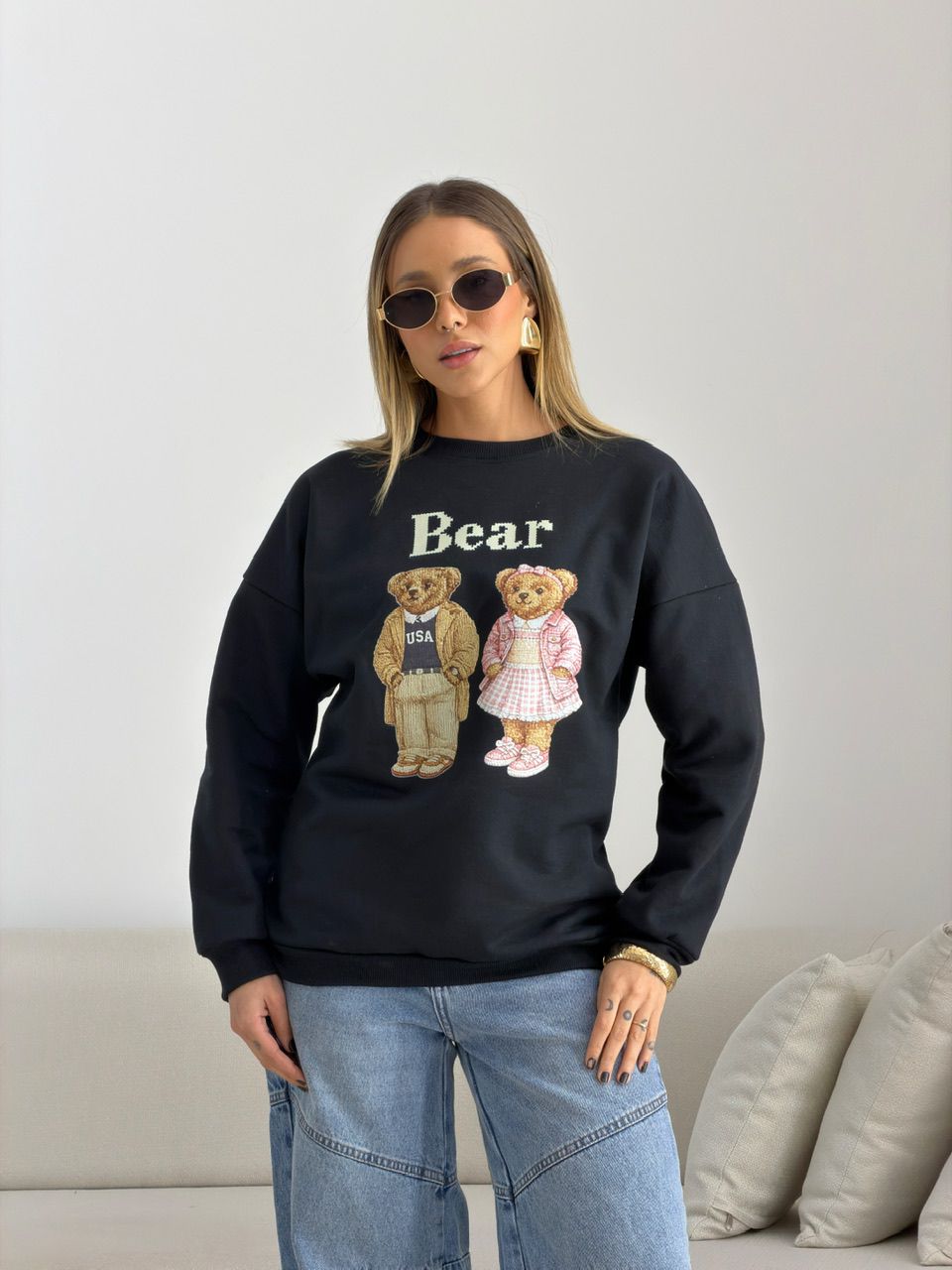 MOLETOM MARTA BEAR PRETO