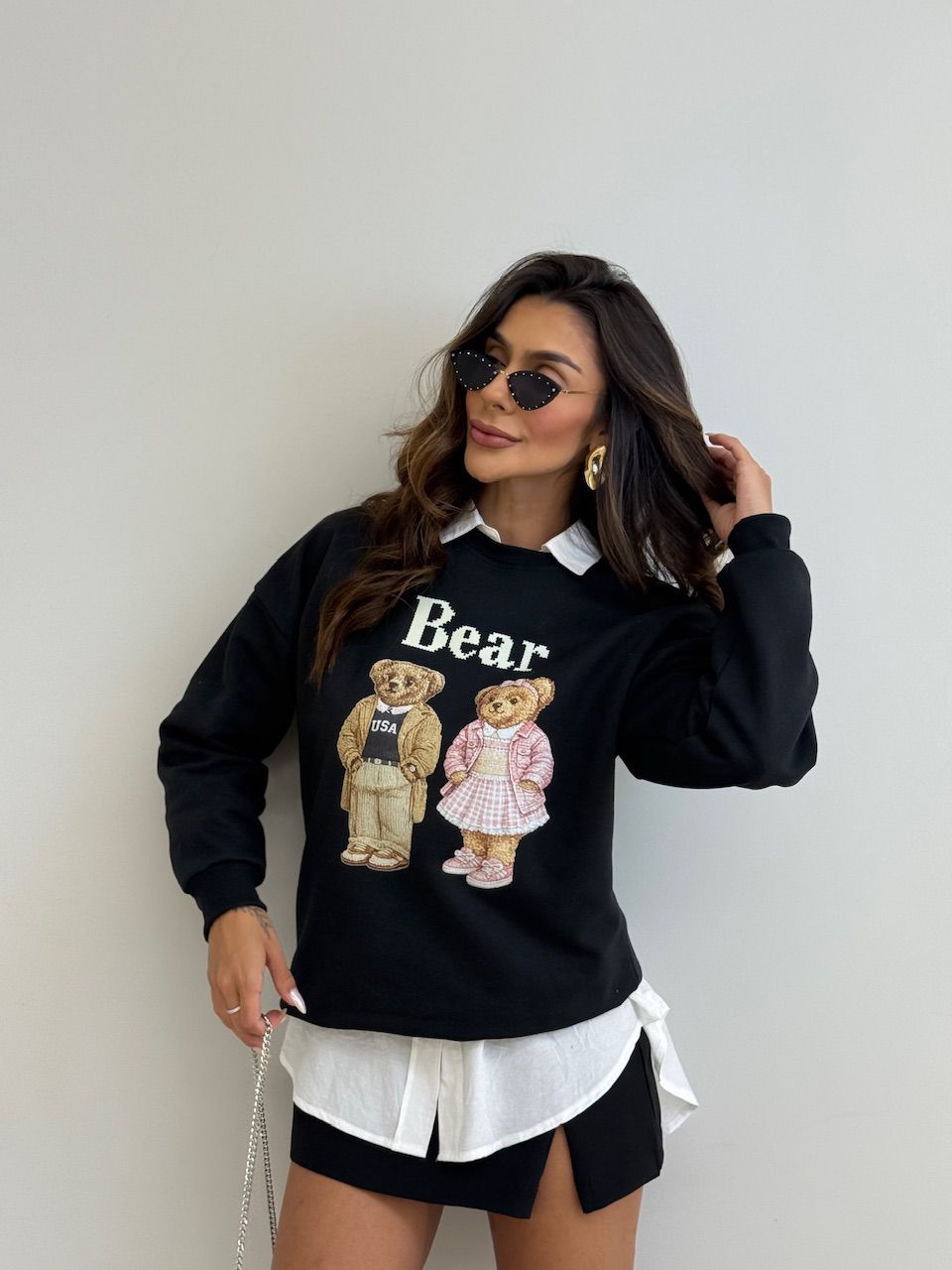 MOLETOM MARTA BEAR PRETO