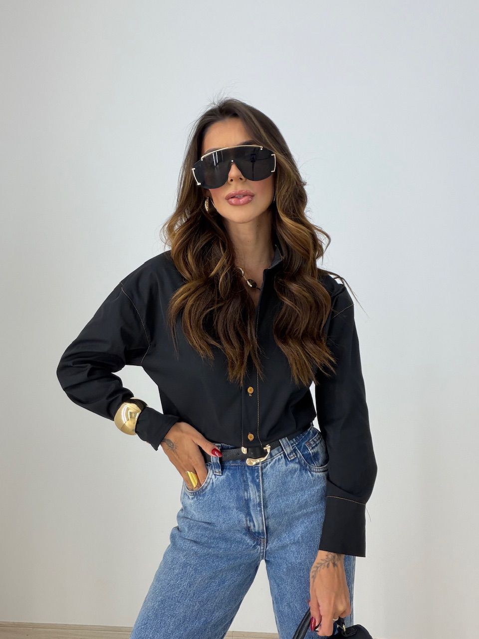 CAMISA DAMARIS VIÉS PRETA