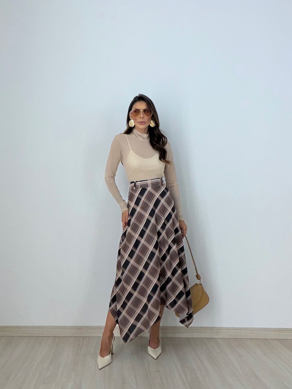 SAIA ELIANA XADREZ MARROM