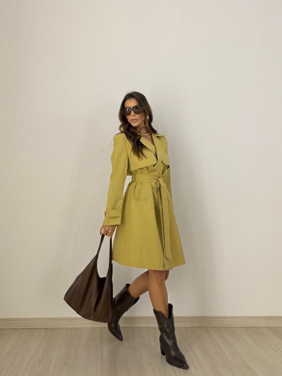 TRENCH COAT PATTY FAIXA MOSTARDA - 0077820051 - CAROLLA FERRARO