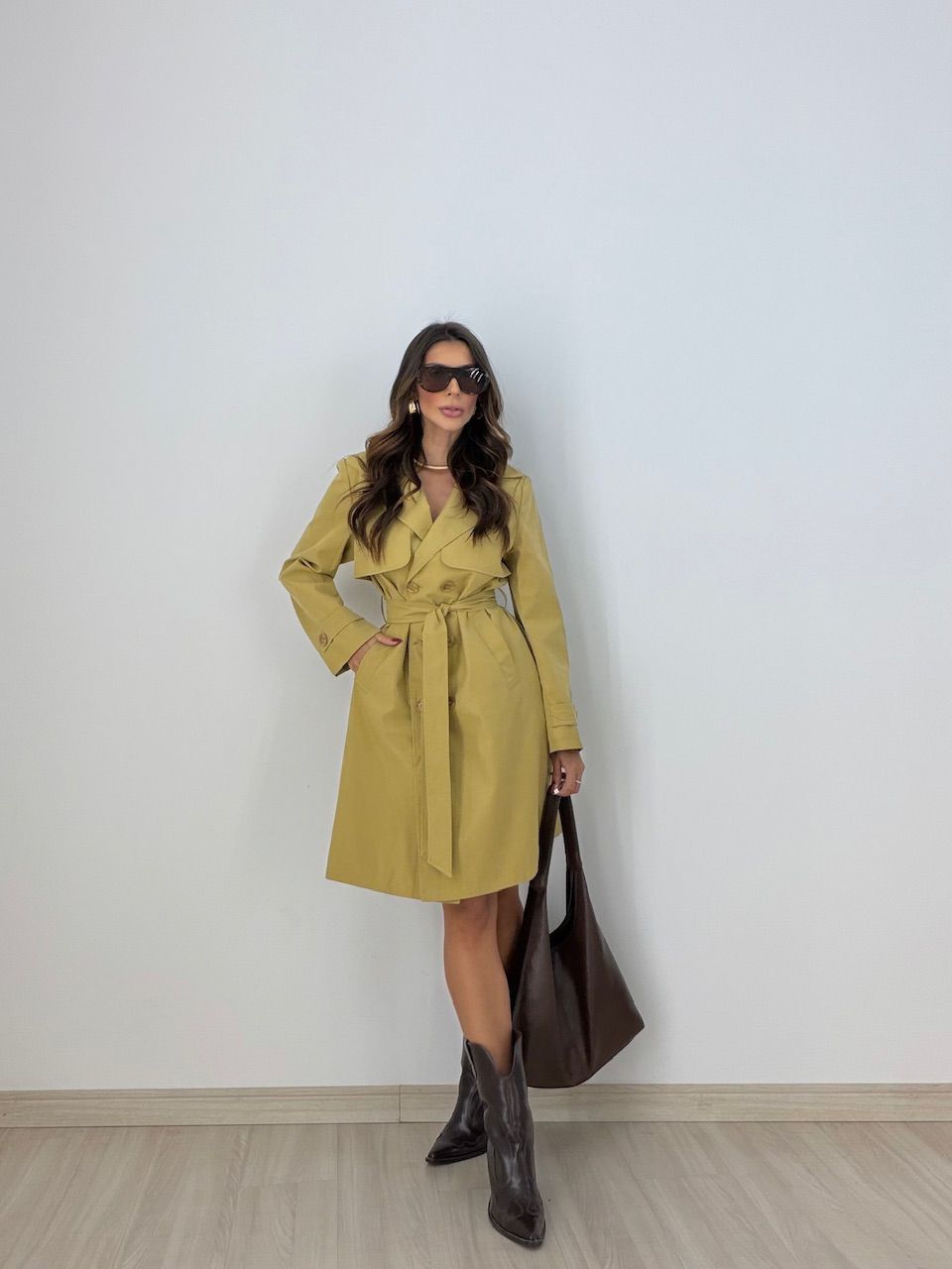 TRENCH COAT PATTY FAIXA MOSTARDA