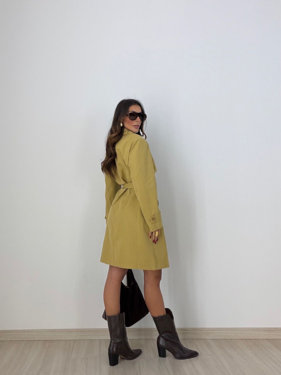 TRENCH COAT PATTY FAIXA MOSTARDA