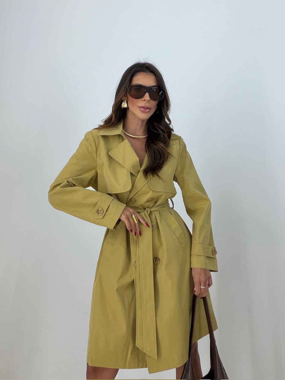 TRENCH COAT PATTY FAIXA MOSTARDA