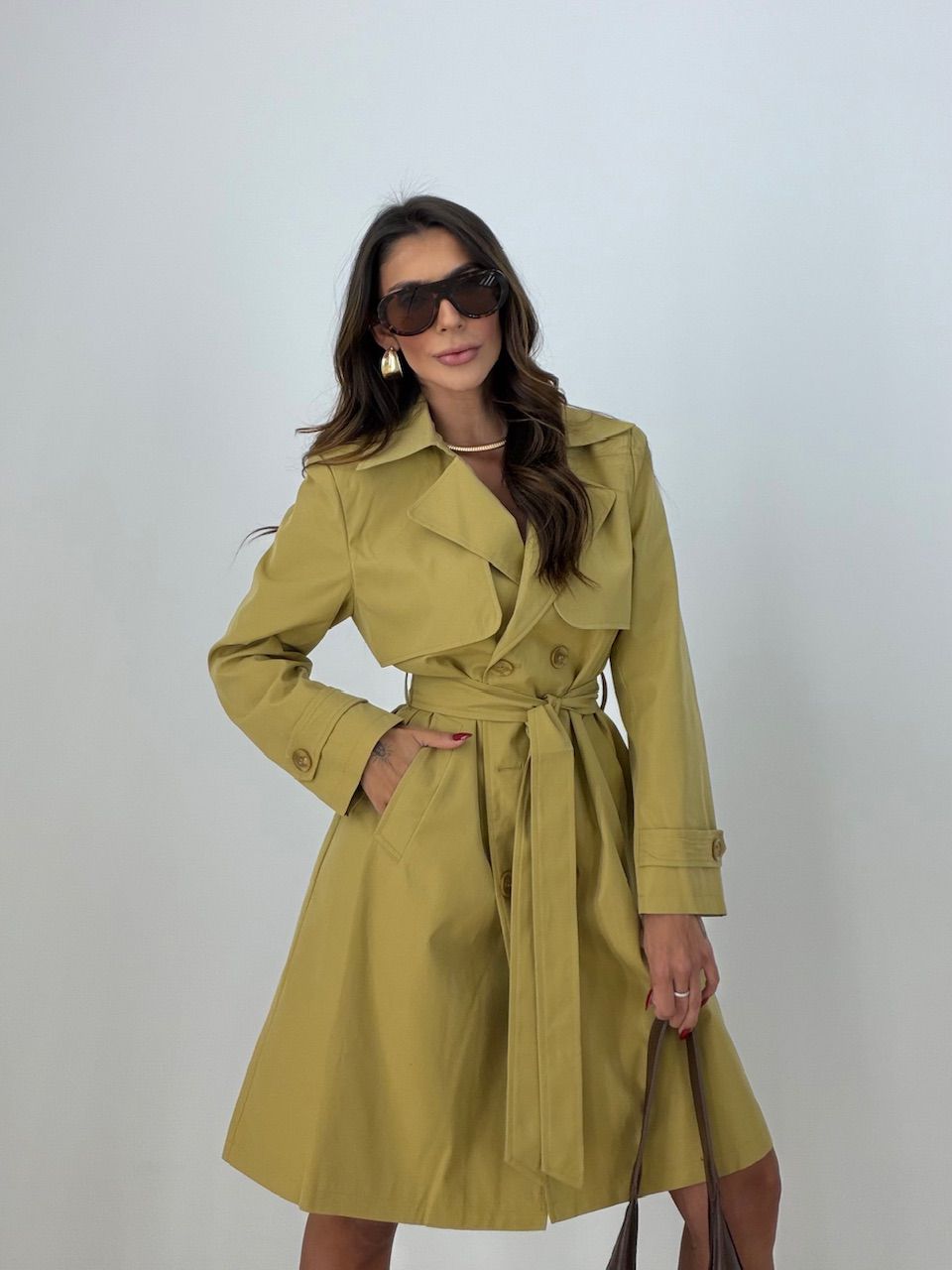 TRENCH COAT PATTY FAIXA MOSTARDA