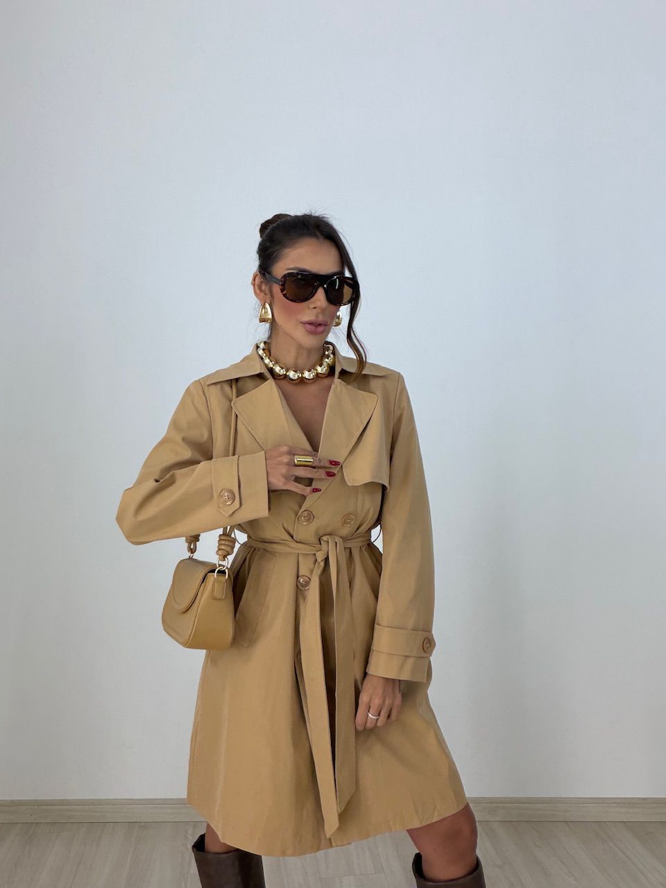TRENCH COAT PATTY FAIXA NUDE