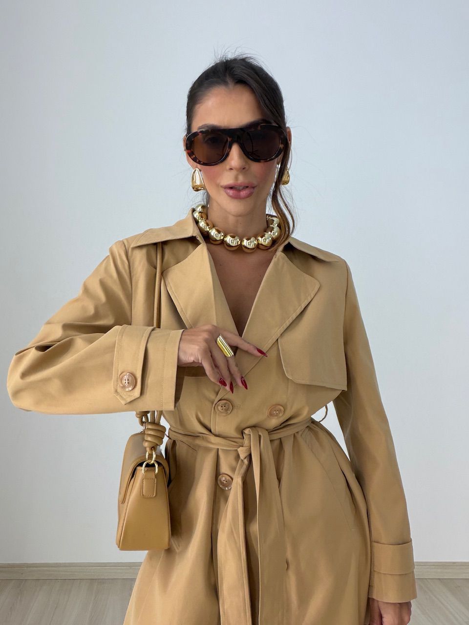 TRENCH COAT PATTY FAIXA NUDE