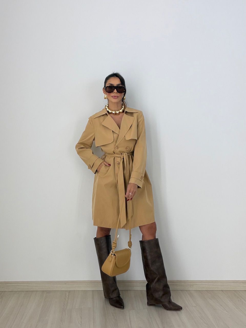 TRENCH COAT PATTY FAIXA NUDE - 0077820049 - CAROLLA FERRARO