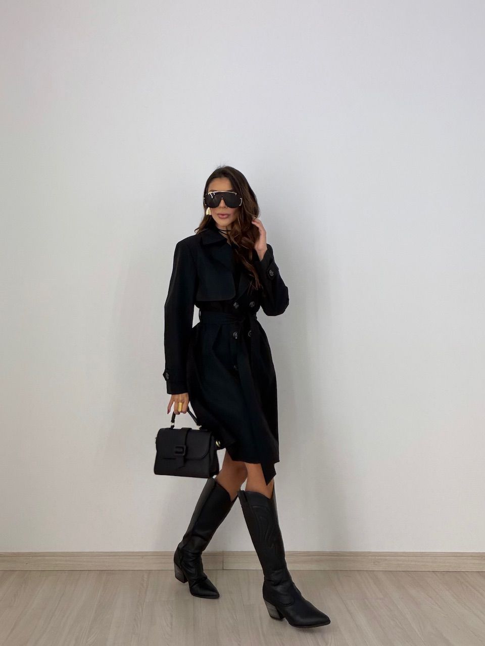 TRENCH COAT PATTY FAIXA PRETO