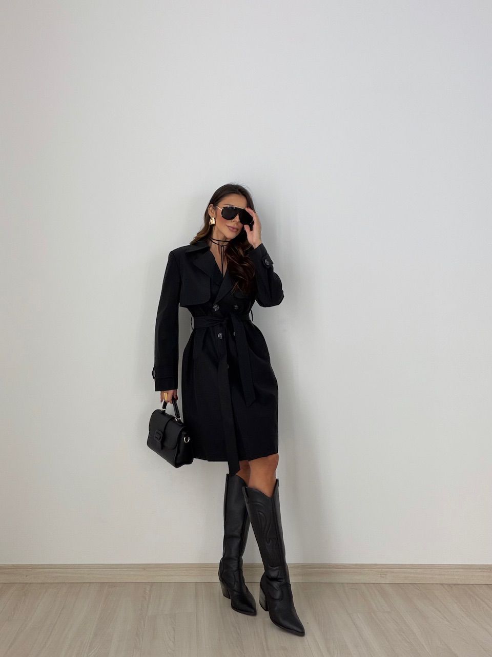 TRENCH COAT PATTY FAIXA PRETO