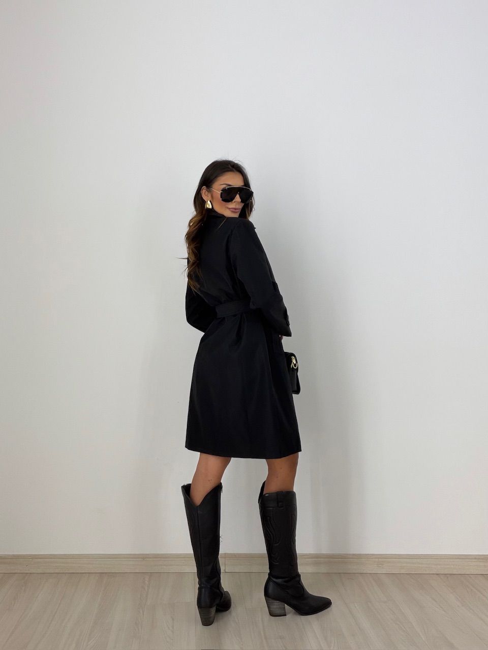 TRENCH COAT PATTY FAIXA PRETO