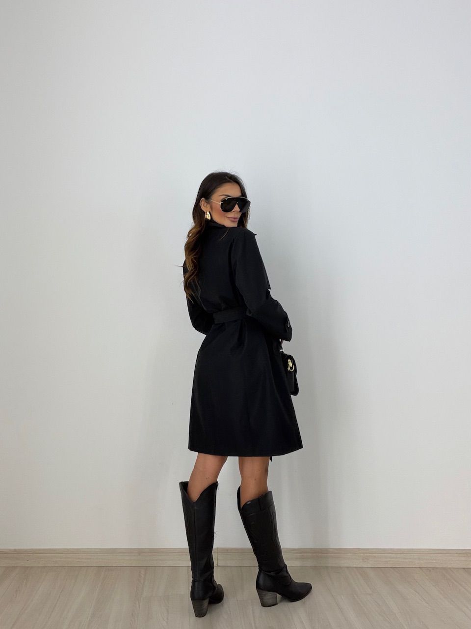 TRENCH COAT PATTY FAIXA PRETO