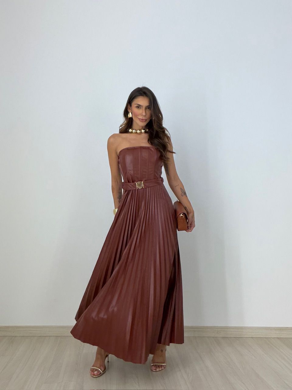 VESTIDO ELOÁ LONGO TERRA COTA 