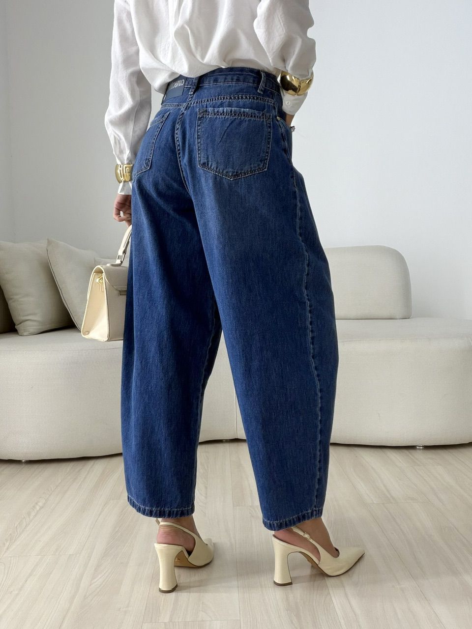 CALÇA ANA MARIA BALLOON JEANS MÉDIO
