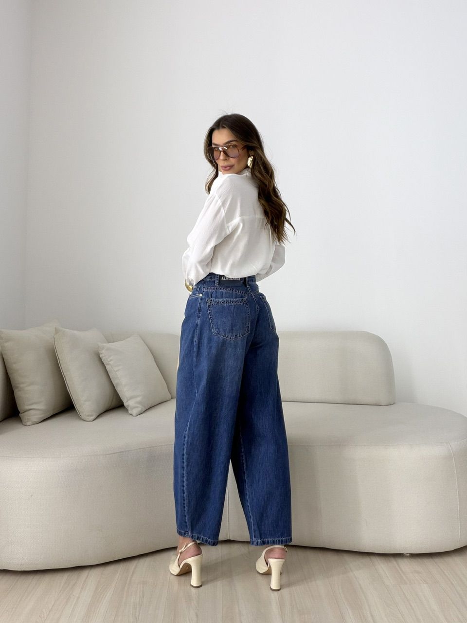 CALÇA ANA MARIA BALLOON JEANS MÉDIO