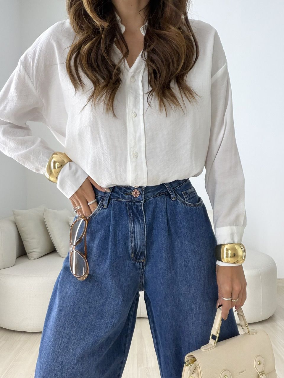 CALÇA ANA MARIA BALLOON JEANS MÉDIO