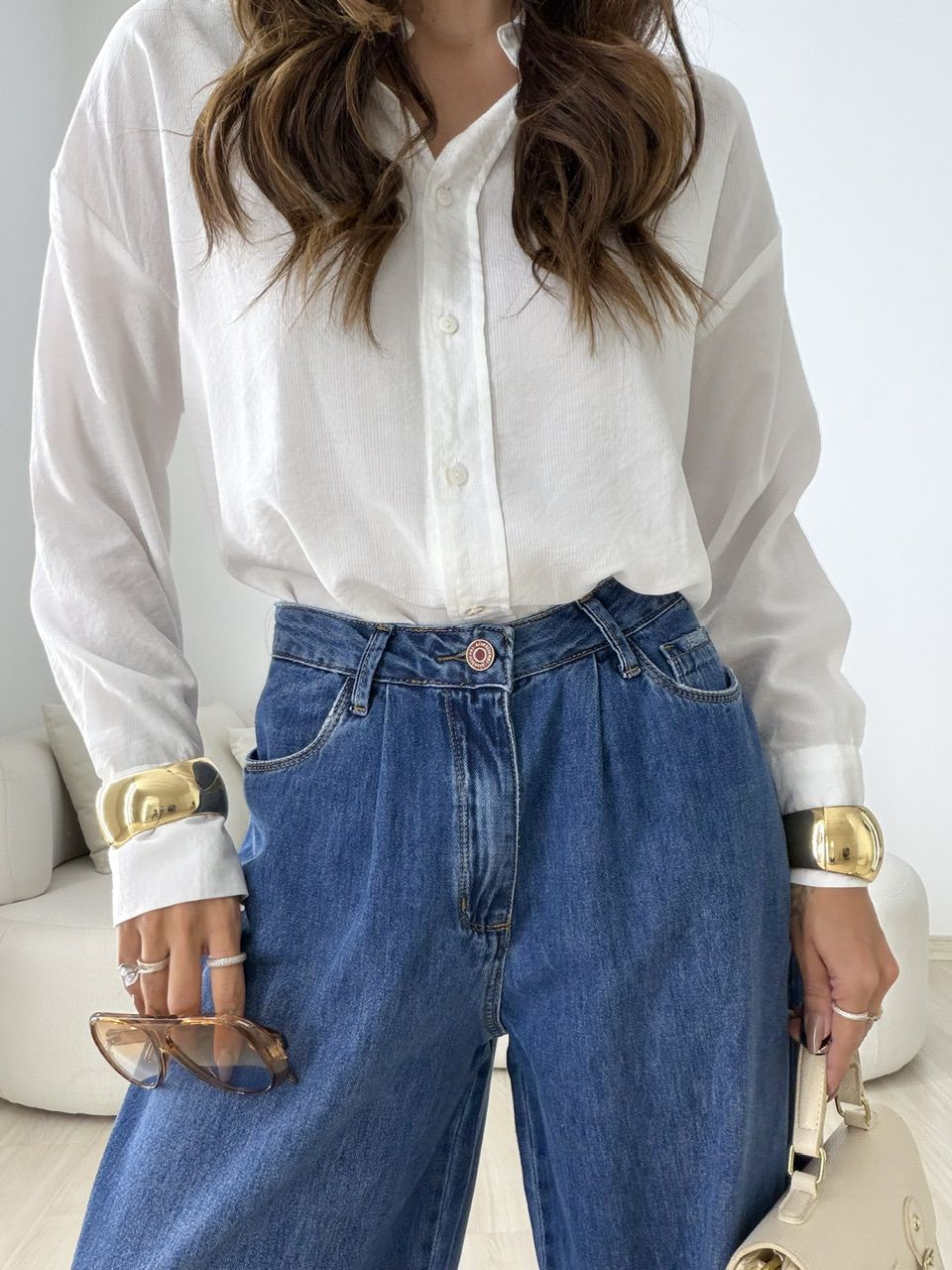 CALÇA ANA MARIA BALLOON JEANS MÉDIO