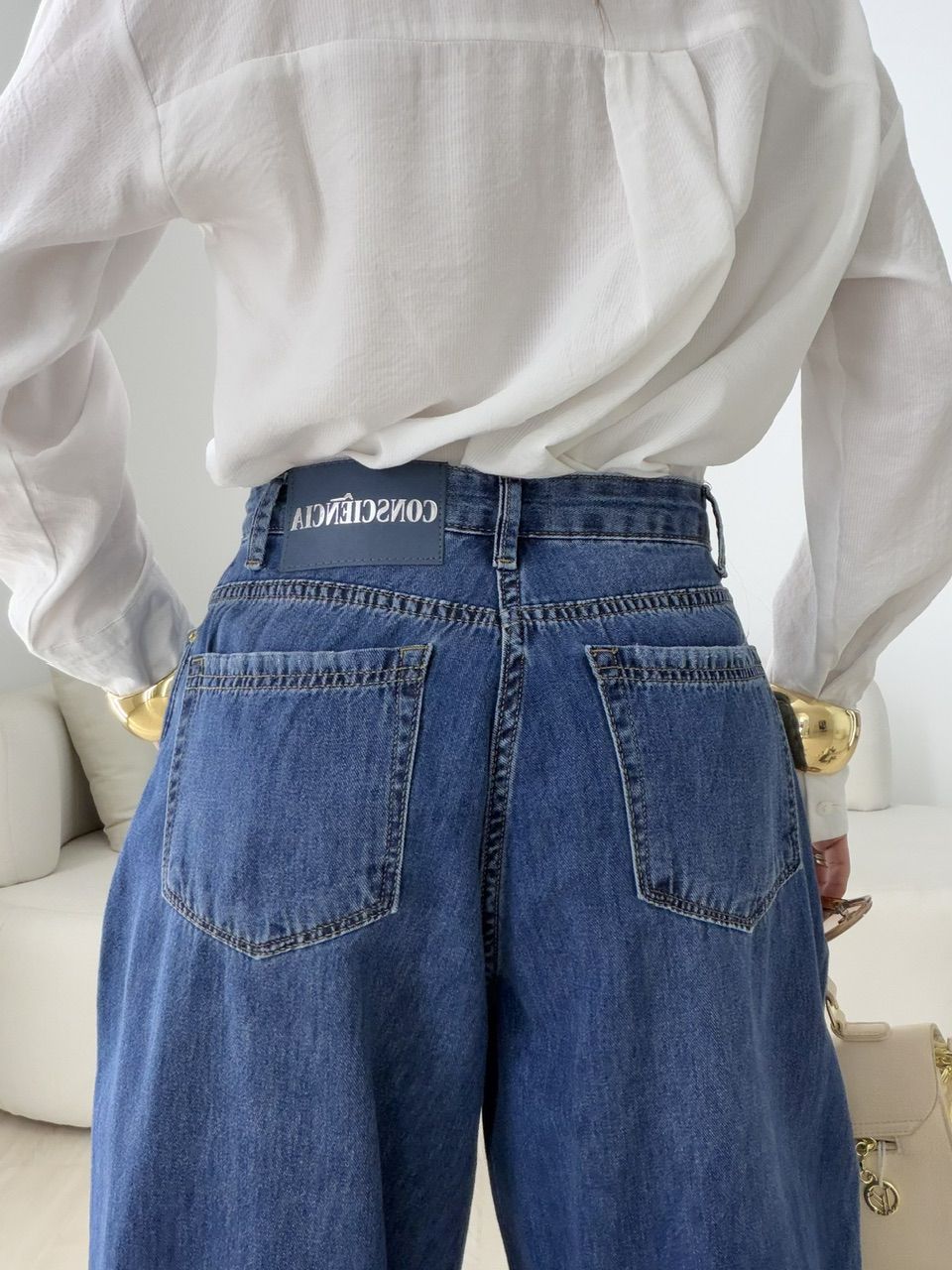 CALÇA ANA MARIA BALLOON JEANS MÉDIO
