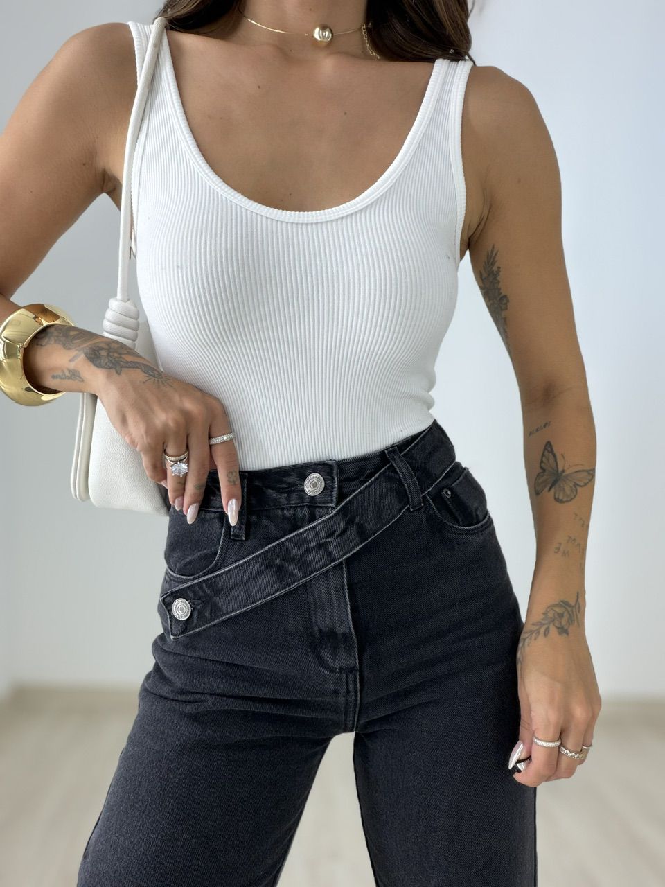 CALÇA ADRIANA JEANS PRETA