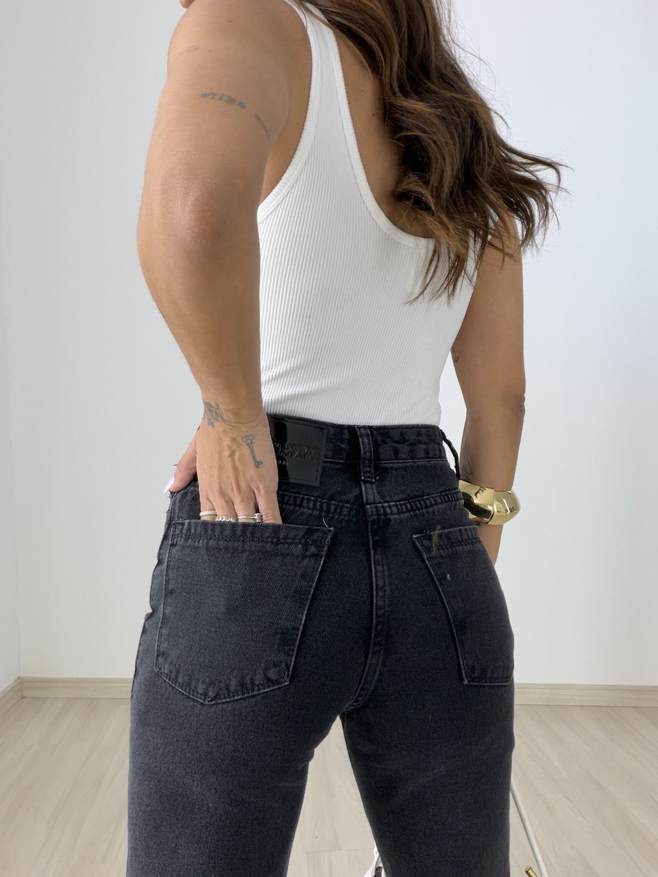 CALÇA ADRIANA JEANS PRETA